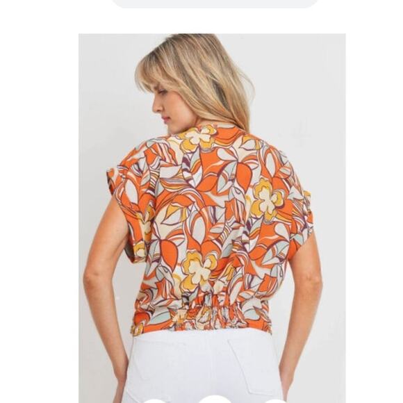 Women’s Sweet Rain Front Twist Multi Abstract Blouse / Size-XL - Picture 12 of 13